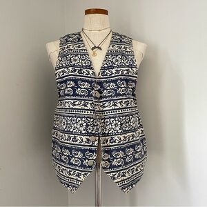 Vivaldi | 90’s vintage Floral Denim Vest size medium Deadstock